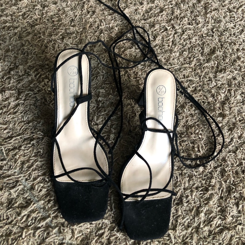 Boohoo lace-up heels